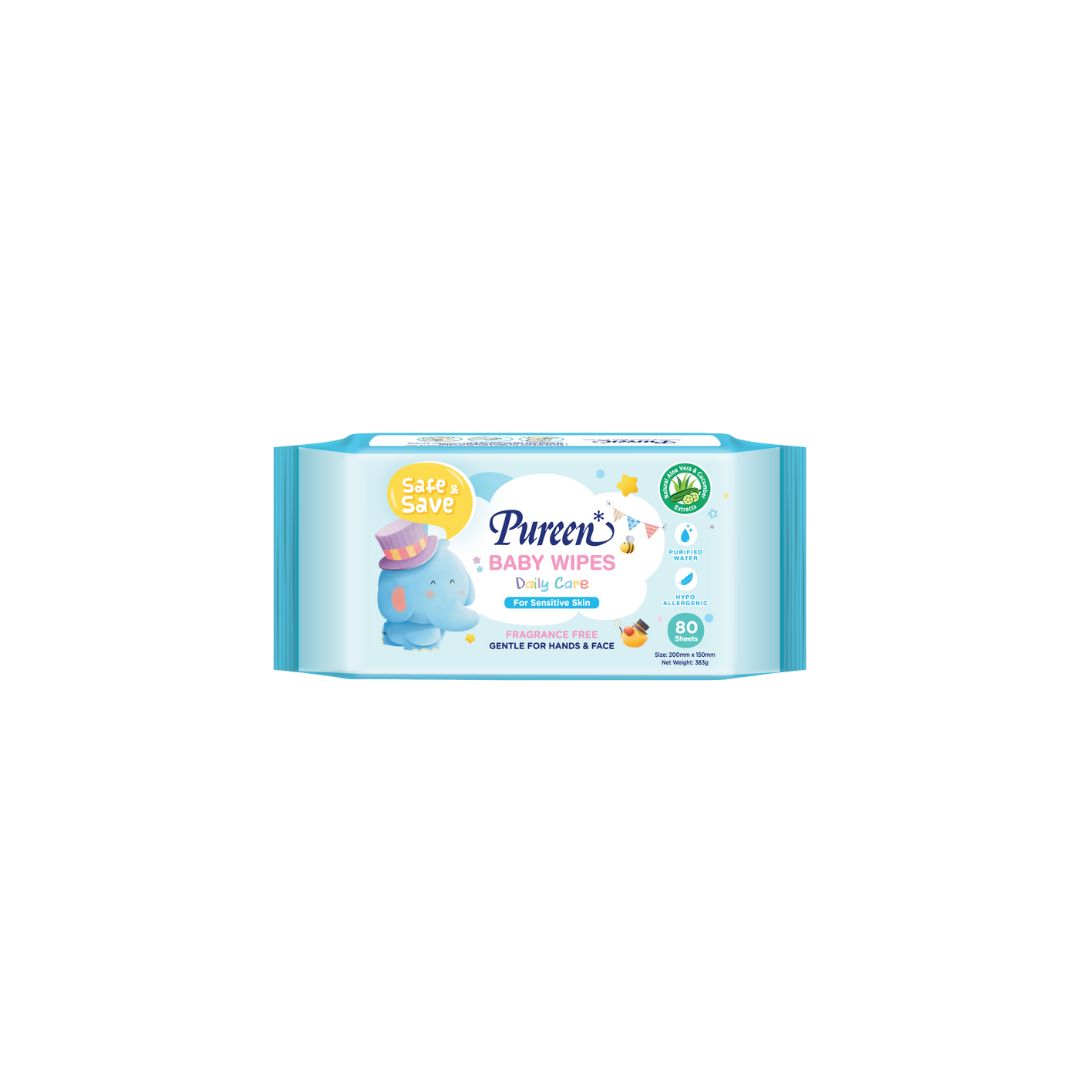 Pureen Daily Care Wipes 80's