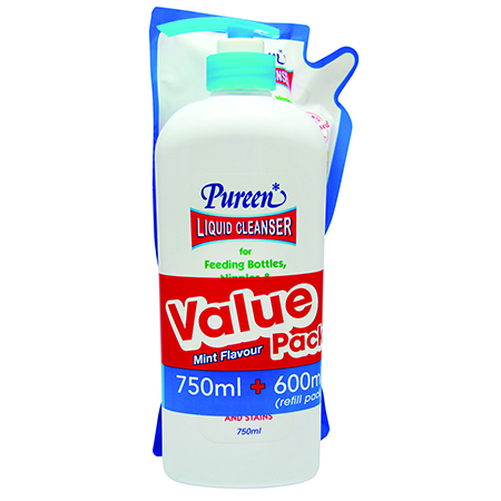 Pureen Liquid Cleanser (Mint) 750ml+600ml (Value Pack)
