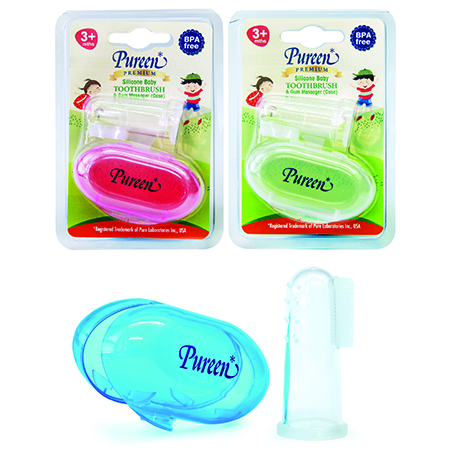 Pureen Premium Silicone Baby Toothbrush and Gum Massager (Case)