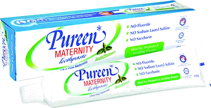 Pureen Maternity Toothpaste Mint 130 g box and tube