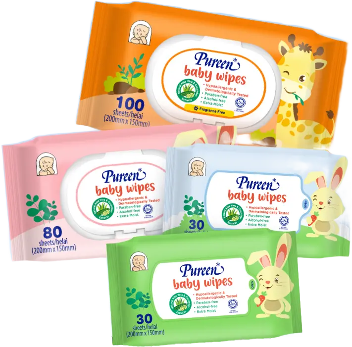 Pureen Baby Wipes packs
